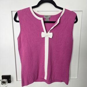 Designers Originals Pink Sleeveless Sweater Size Medium V- neck